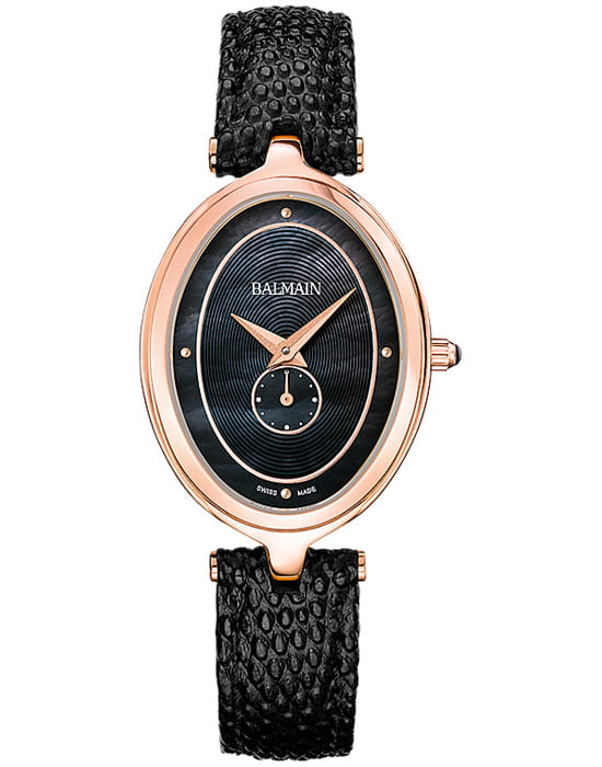 Balmain Balmain Haute Elegance Oval B8119.32.66  B8119.32.66 кварцевые женские часы черный циферблат, браслет кожаный — вид спереди